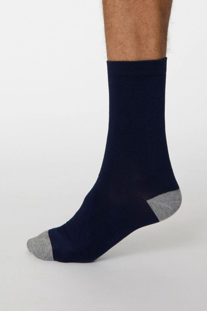 Thought spm navy solid jack bamboo mens socks