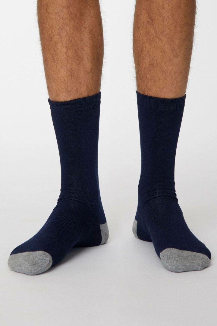 Thought spm navy solid jack bamboo mens socks 1 1