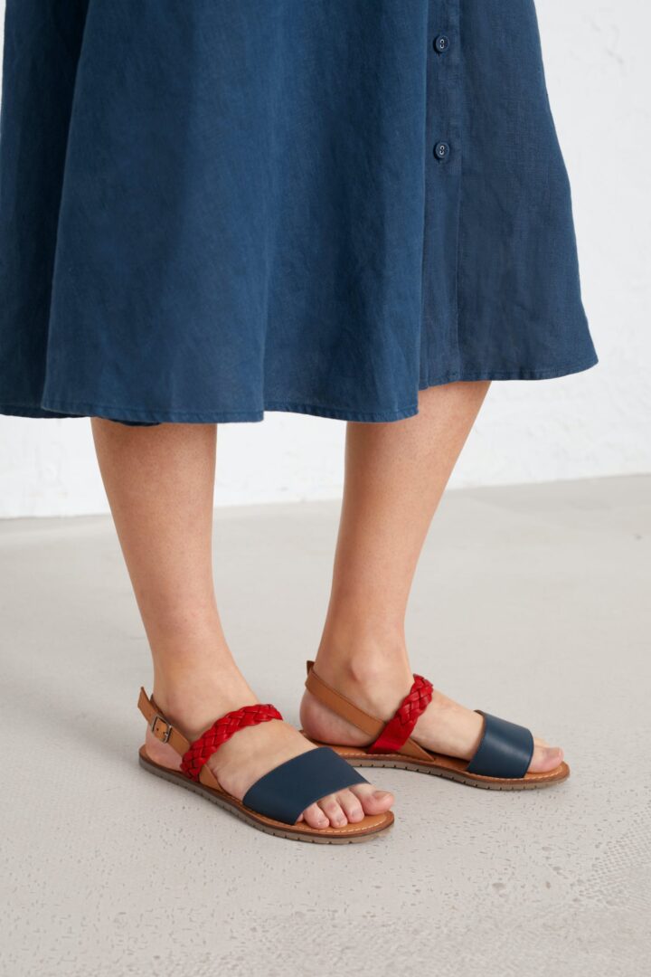 Seasalt Cornwall Kožené sandály Kelpie modré