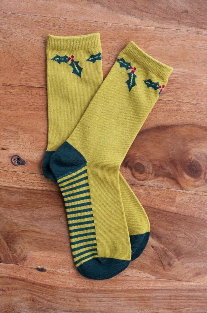 Nomads Dámske ponožky z bio bavlny Festive žluté