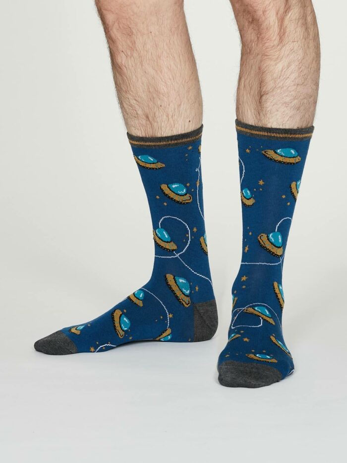 Thought Pánske bambusové ponožky Cosmos modré
