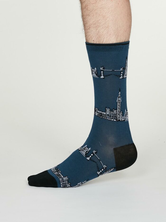 Thought Pánské bavlnené ponožky Monument modré