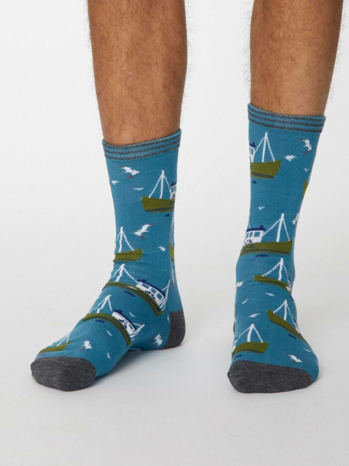 Thought Pánske bambusové ponožky Pesca sv. modré