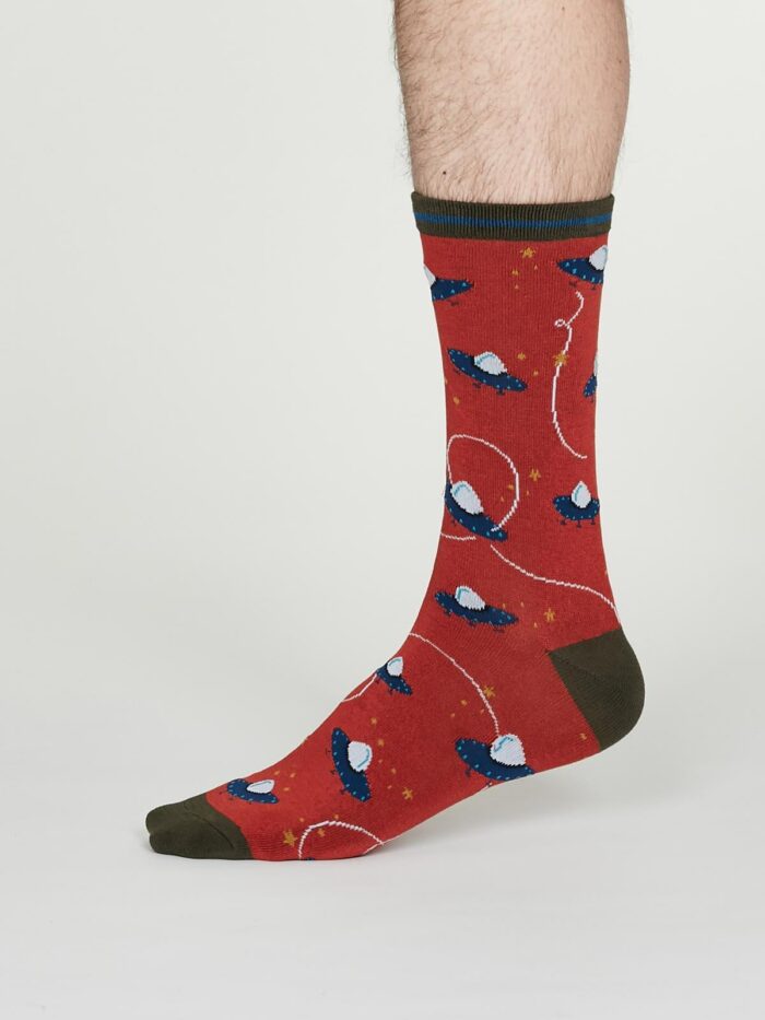 Thought Pánske bambusové ponožky Cosmos červené