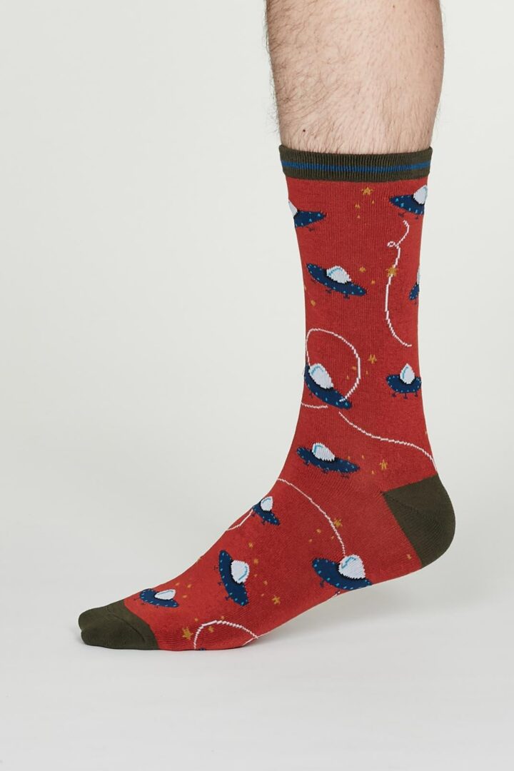 Thought Pánske bambusové ponožky Cosmos červené