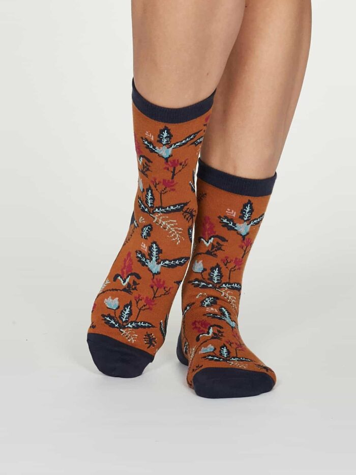 Thought Dámske bambusové ponožky Margery oranžové