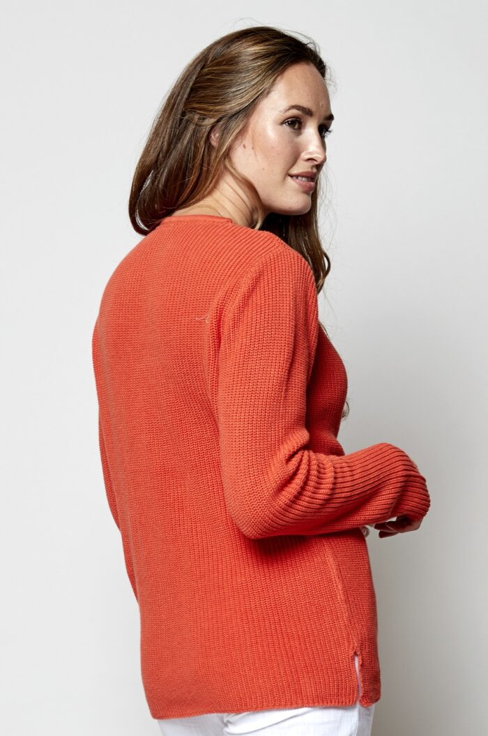 Nomads Rebrovaný sveter oranžový z bio bavlny