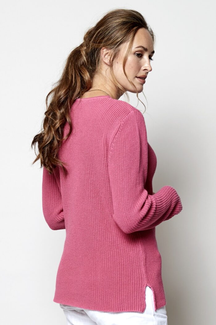 Nomads Rebrovaný sveter ružový z bio bavlny