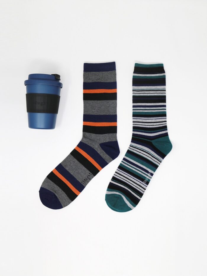 Thought msg denim blue jude pla bamboo coffee cup socks gift box in denim blue 1 3 1