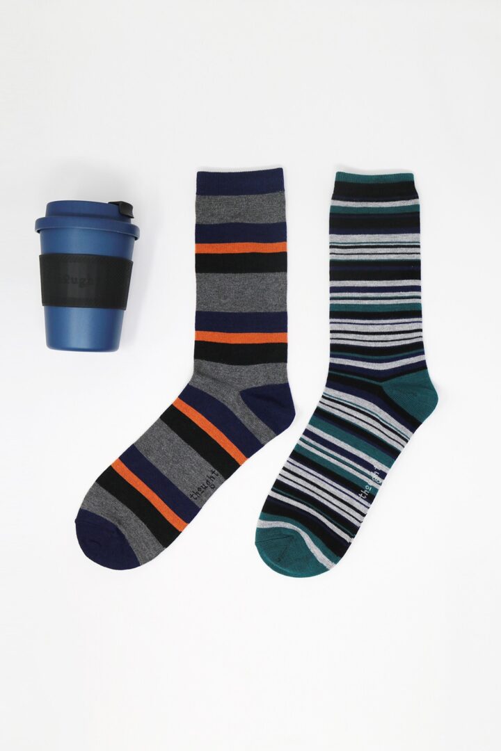 Thought msg denim blue jude pla bamboo coffee cup socks gift box in denim blue 1 3 1