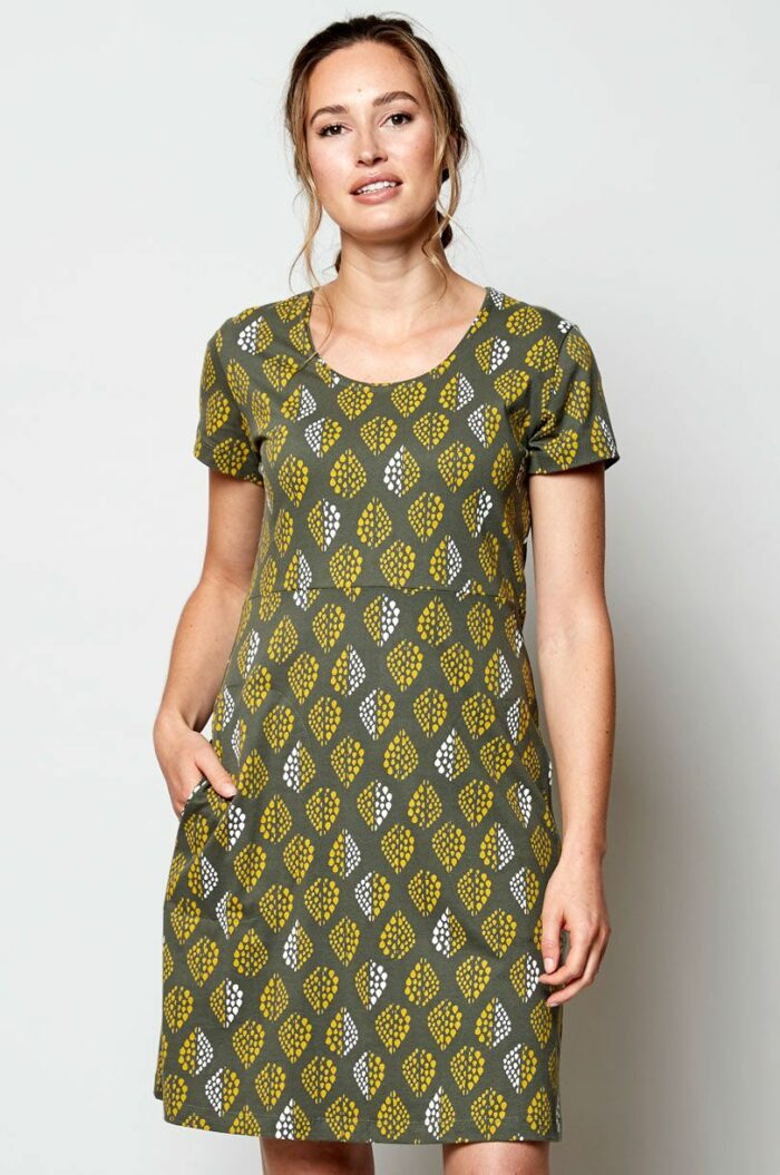 Nomads Tunikové šaty Solitaire zelené z bio bavlny