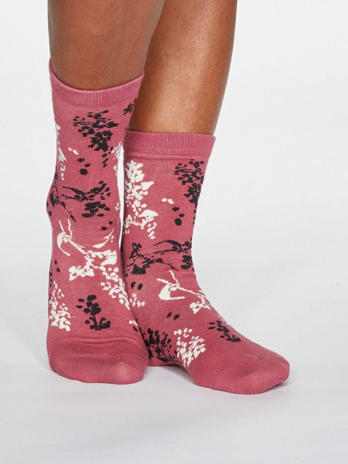 Thought Dámske ponožky Orpha Floral ružové