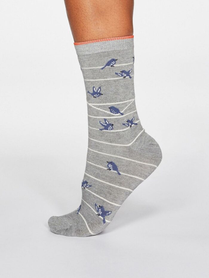 Thought Dámske bambusové ponožky Vivian Bird sivé