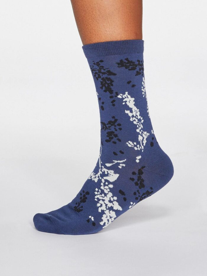 Thought Dámske ponožky Orpha Floral modré