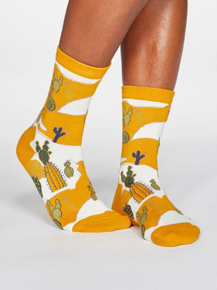 Thought Dámske ponožky Ettie Cactus žlté