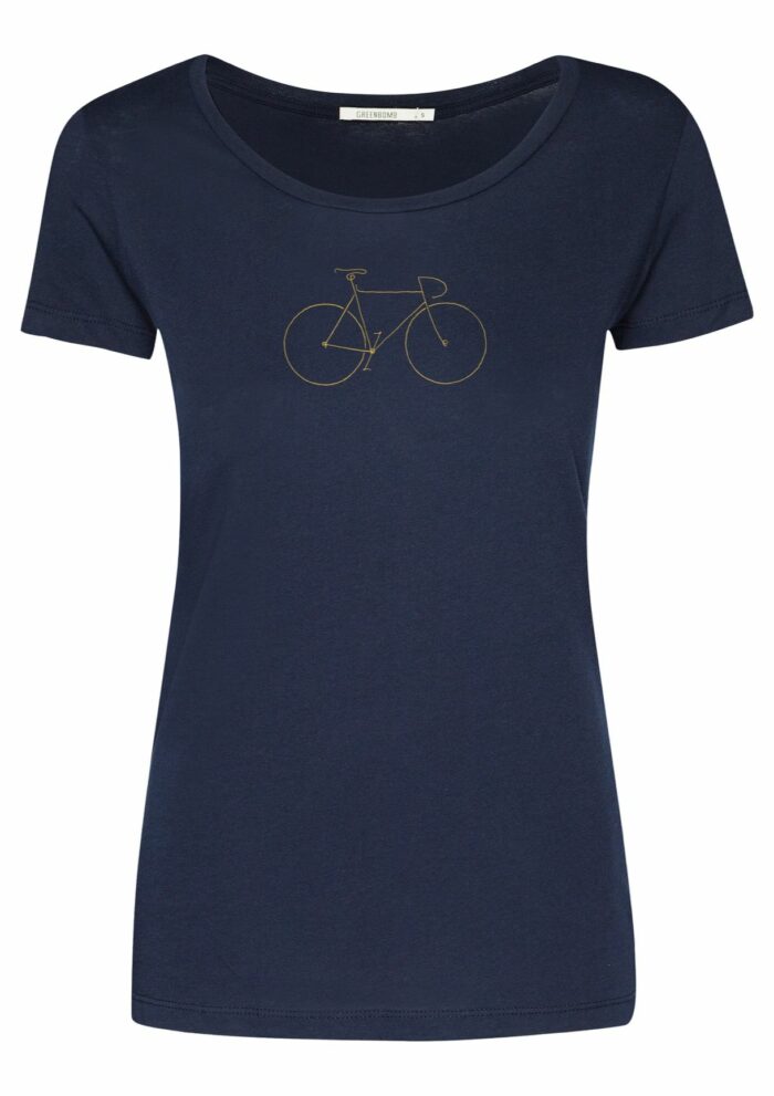 Greenbomb Dámske tričko Bike Golden modré