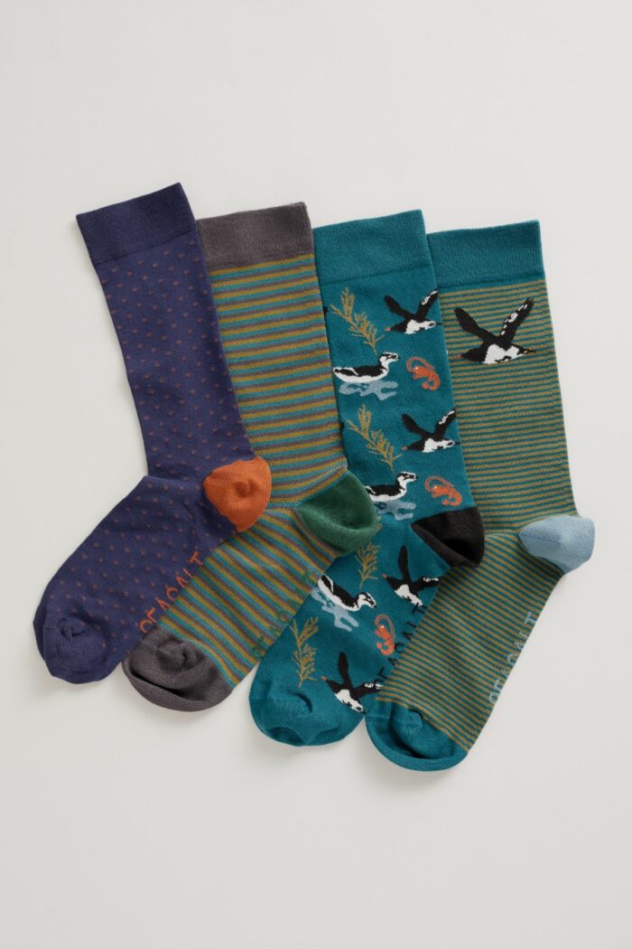 Seasalt Cornwall Darčekové balenie pánskych ponožiek Selection Nebra Sky