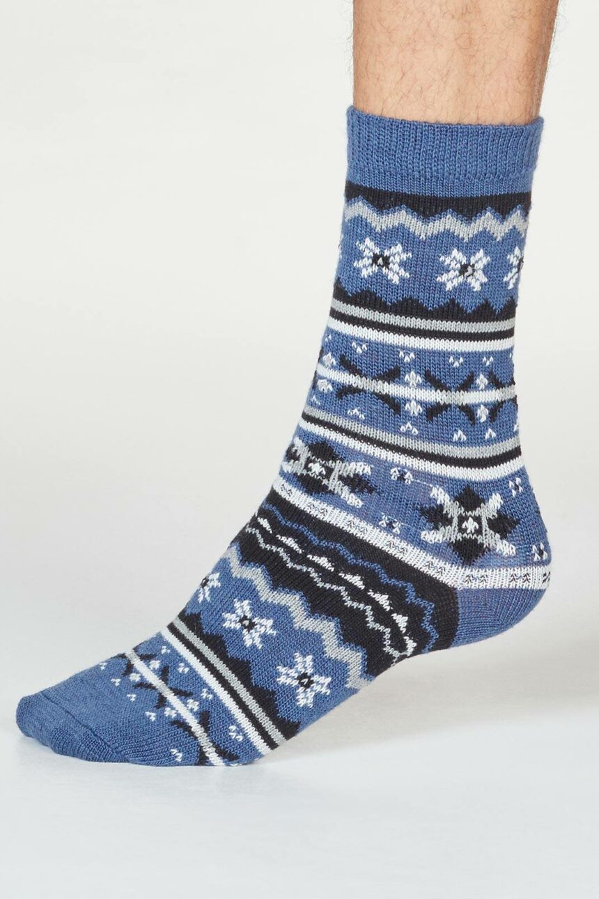 Thought Pánske vlnené ponožky Hendry modré