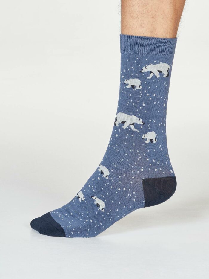 Thought Pánske ponožky Lon Polar Bear sv. modré