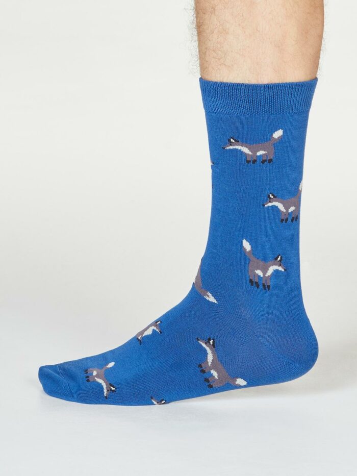 Thought Pánske bambusové ponožky Syd Fox modré