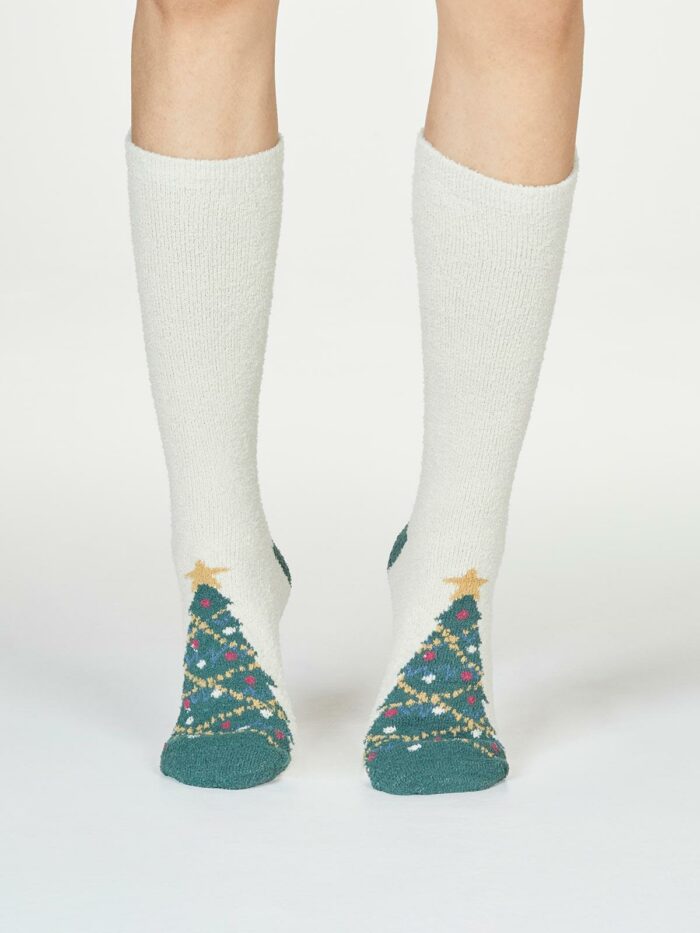 Thought Dámske vianočné ponožky Ella krémové