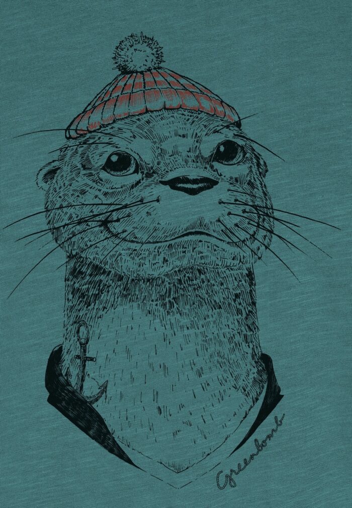 Greenbomb Tričko z bio bavlny Animal Otter sv. modré