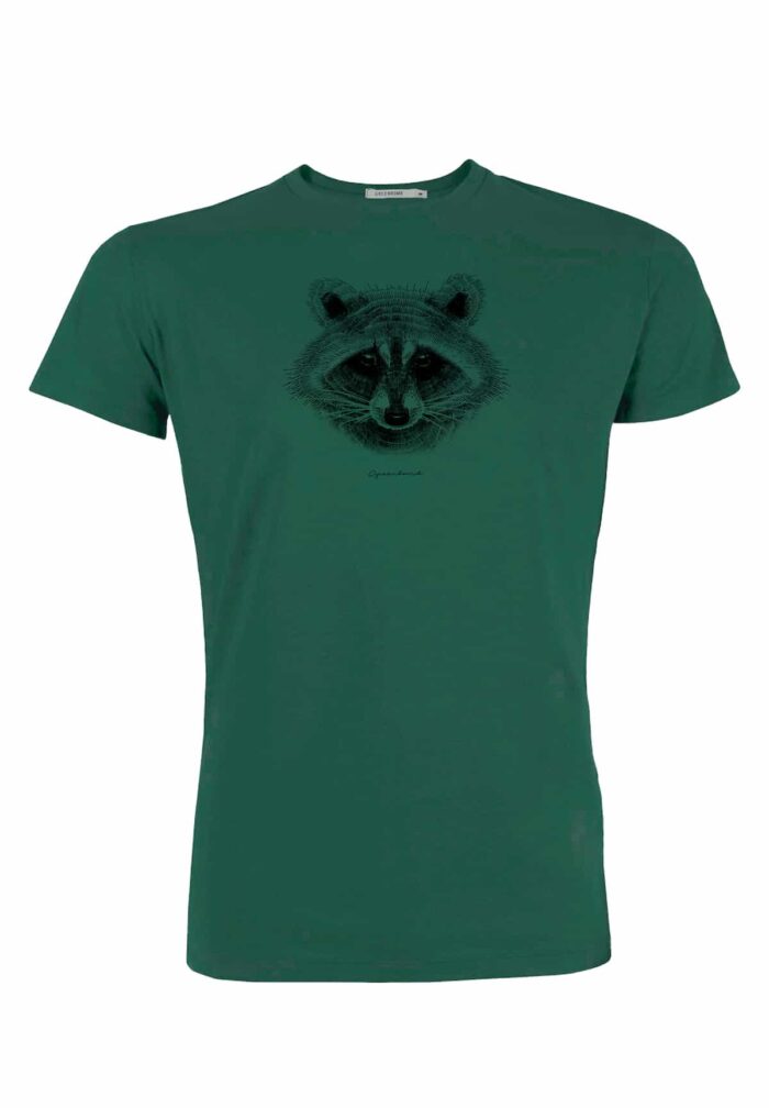 Greenbomb Tričko Raccoon zelené