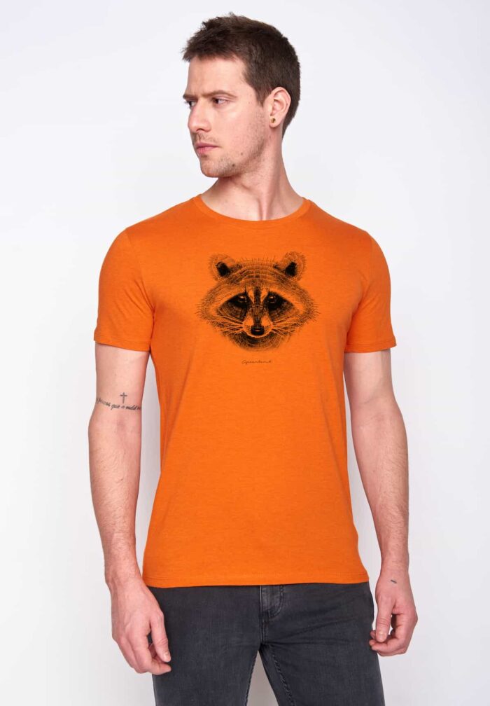 Greenbomb Tričko Raccoon oranžové
