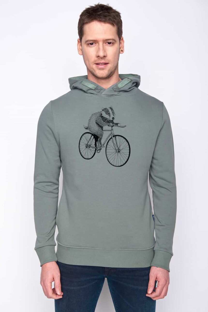 Greenbomb Mikina s kapucí Bike Badger zelená