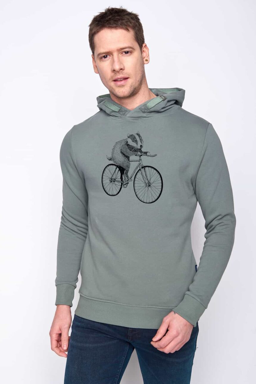 Greenbomb Mikina s kapucí Bike Badger zelená