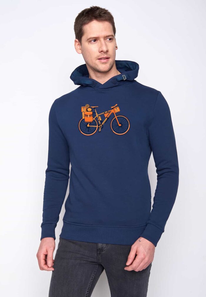 Greenbomb Mikina s kapucí Bike Nomad modrá