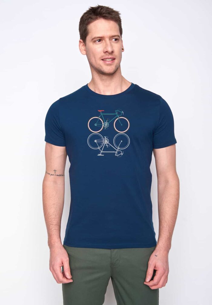 Greenbomb Tričko Bike Shape modré