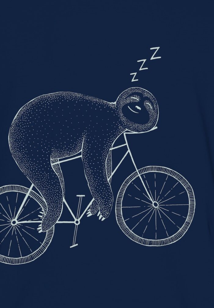Greenbomb Tričko z bio bavlny Bike Sloth modré