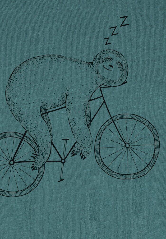 Greenbomb Tričko Bike Sloth Dirty Blue z bio bavlny