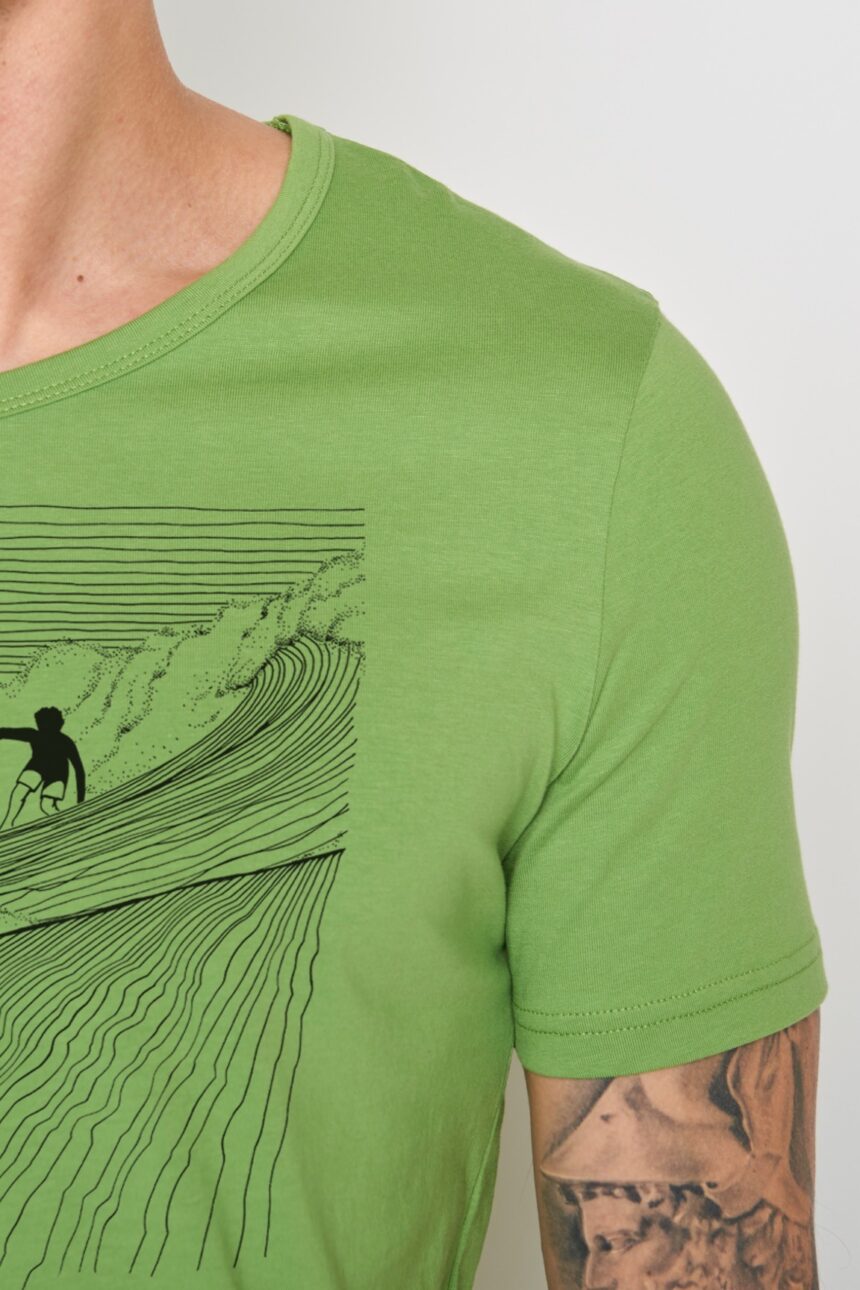 Greenbomb Tričko Nature Surfer zelené