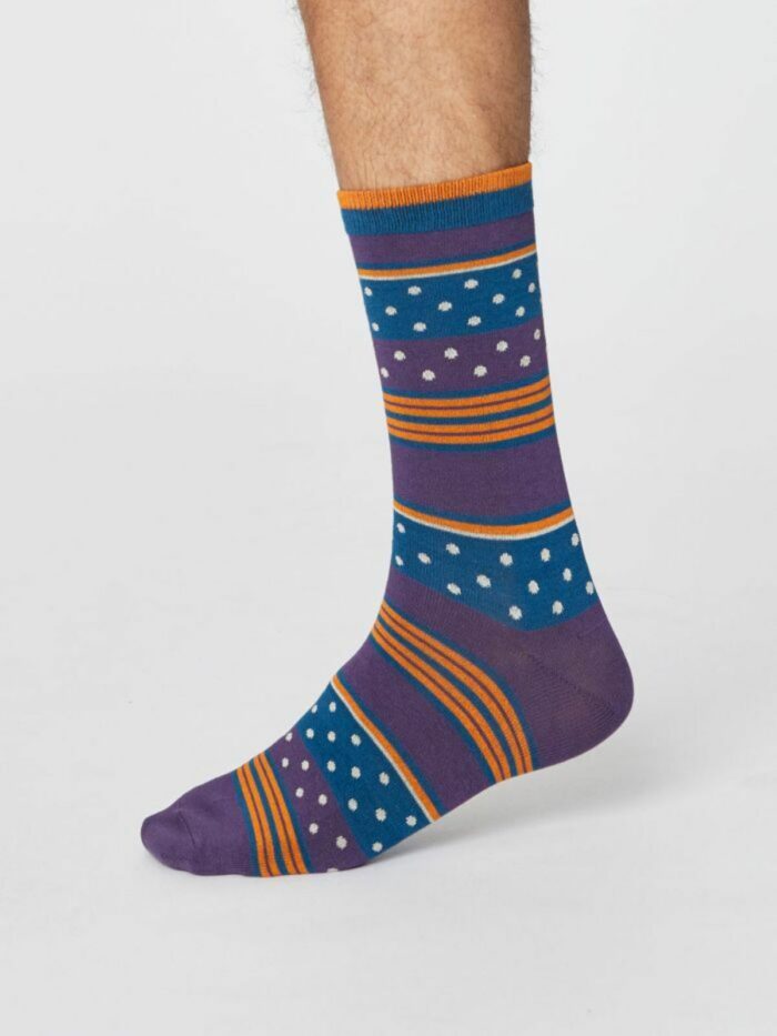Thought spm plum purple spot and stripe breathable socks .jpg