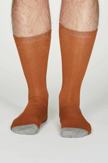 Thought SPM490 AMBER YELLOW Essential Bamboo Solid Jack Socks In Amber 2