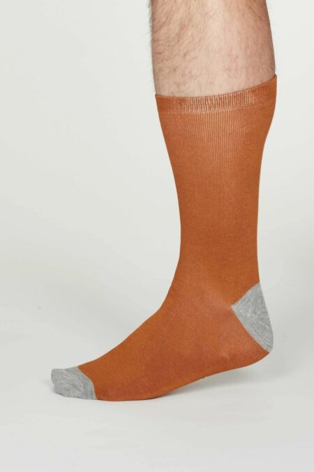 Thought SPM490 AMBER solid jack bamboo mens socks 1