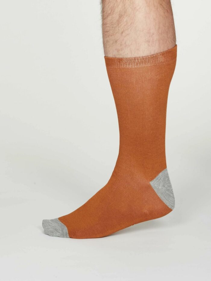 Thought SPM490 AMBER solid jack bamboo mens socks 1