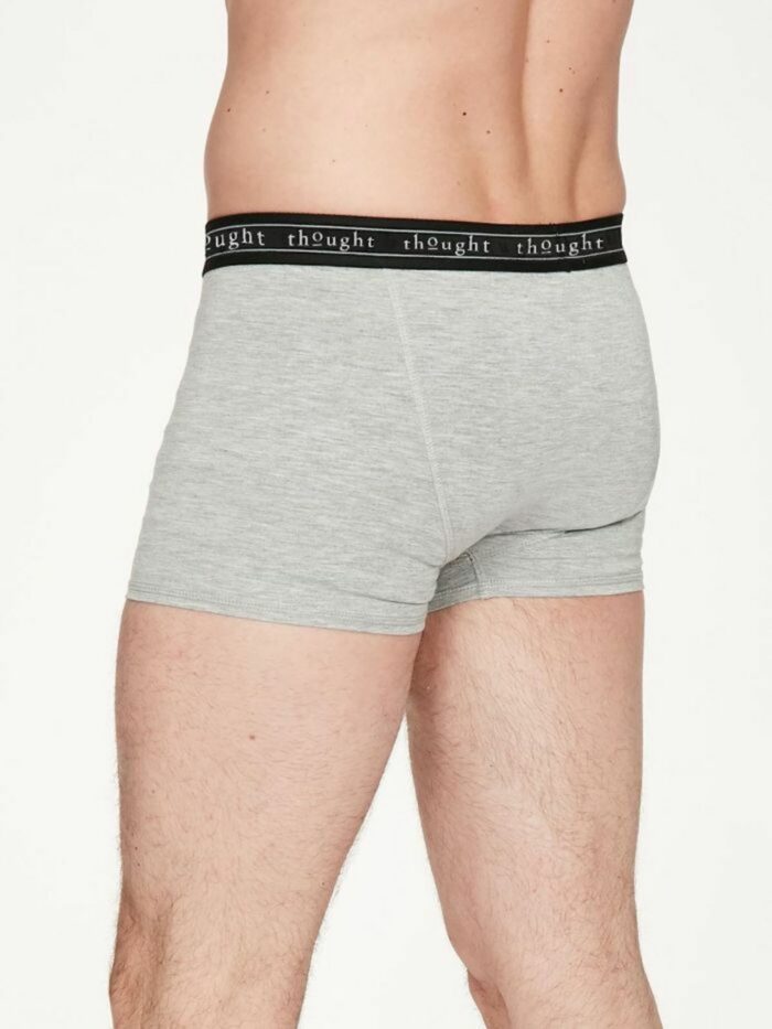 Thought mac grey marle arthur men s plain bamboo boxer in grey marle soft jersey 1 1