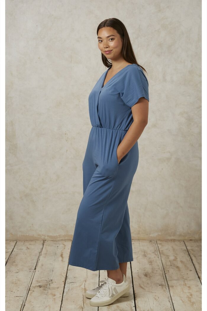 People Tree evelyn jumpsuit in blue ec63b980be4a