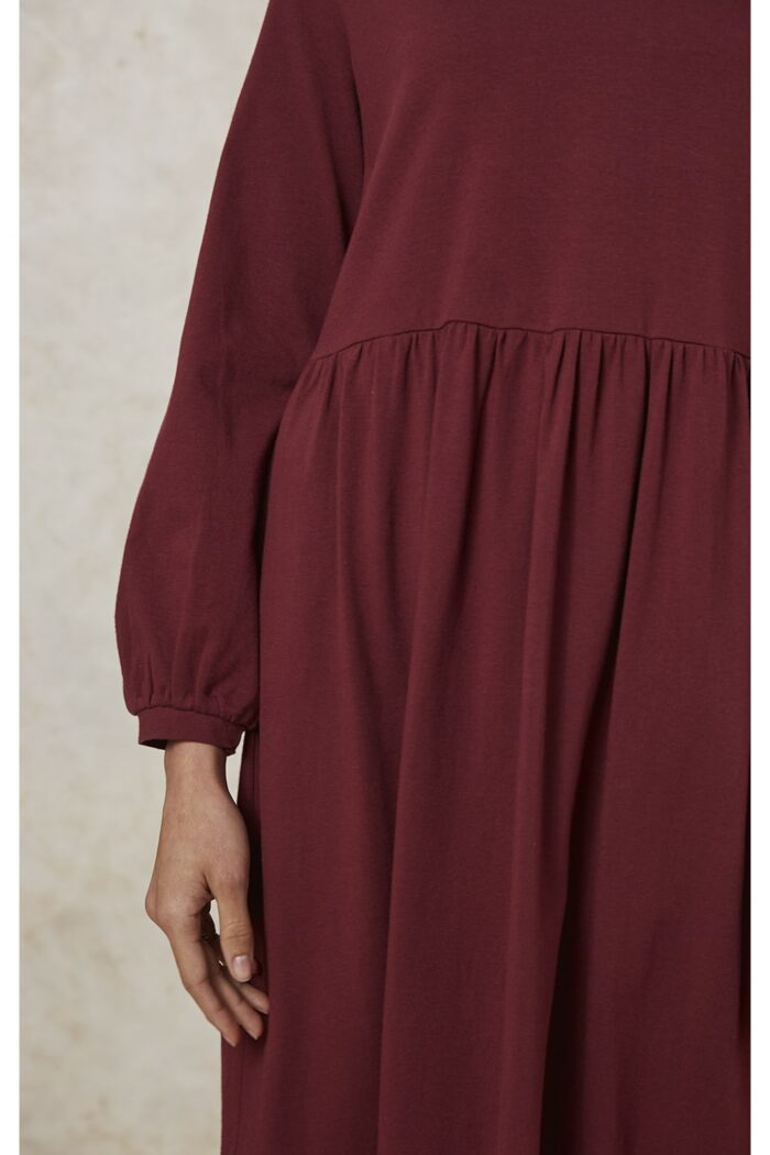 People Tree wallace midi dress in burgundy 2957d0fa6aed
