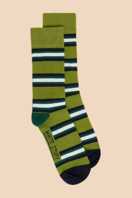 White Stuff ponožky spaced stripe green