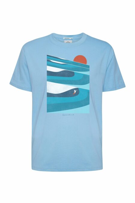 Greenbomb tričko perfect waves slate blue